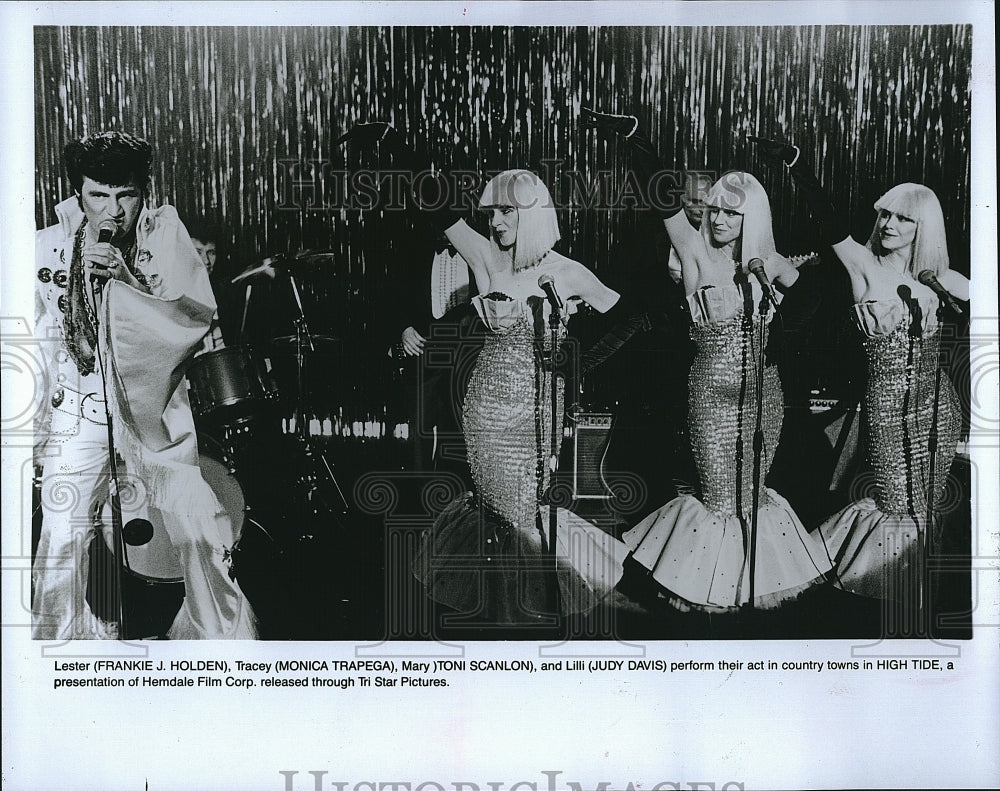 1987 Press Photo Frankie Holden, M. Trpega, T. Scanlon, Judy Davis &quot;High Tide&quot;- Historic Images