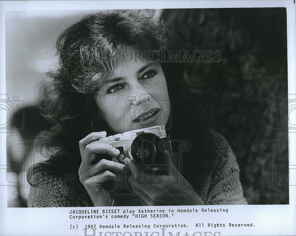 1987 Press Photo Jacqueline Bisset &quot;High Season&quot;- Historic Images