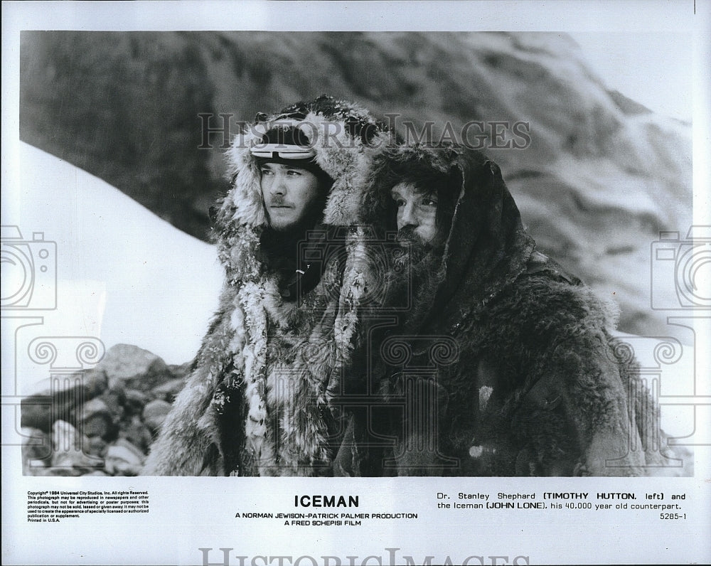 1994 Press Photo Timothy Hutton and John Lone in &quot;Iceman&quot;. - Historic Images