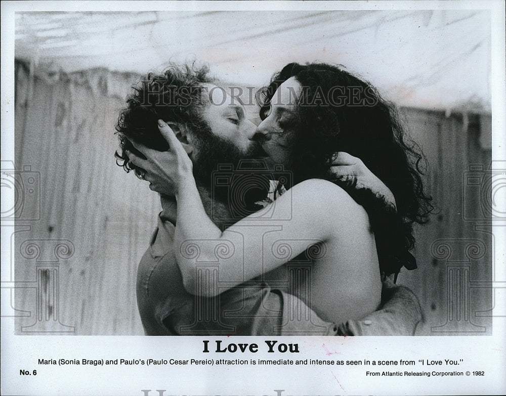 1982 Press Photo Movie I Love You Sonia Braga Paulo Cesar Perio- Historic Images