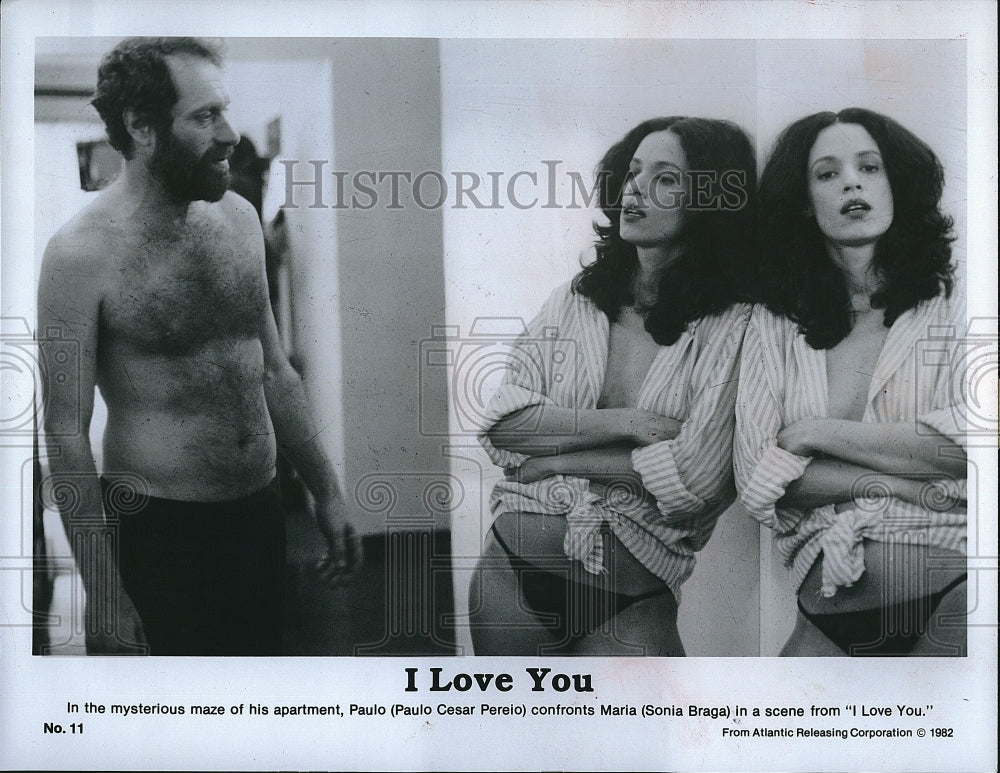 1982 Press Photo I Love You Paulo Cesar Pereio Sonia Braga- Historic Images