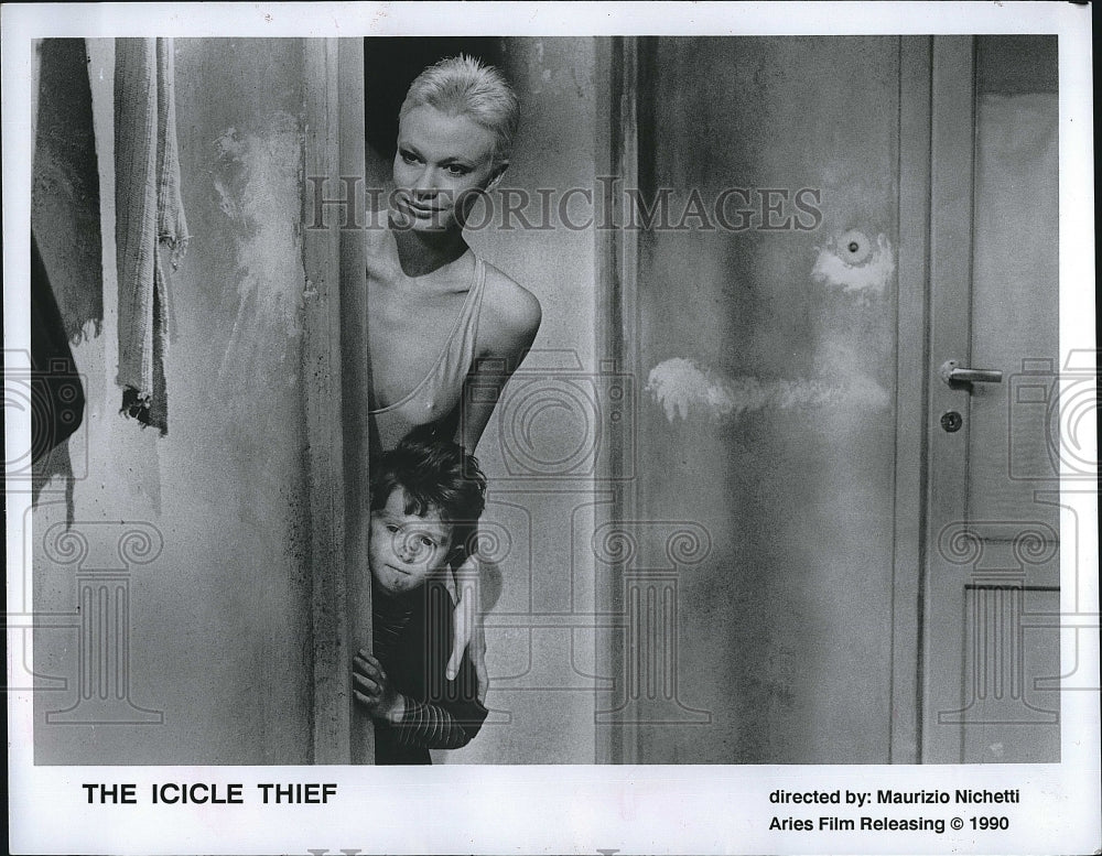 1990 Press Photo Caterina Sylos Labini and Frederico Rizzo in &quot;The Icicle Thief&quot;- Historic Images