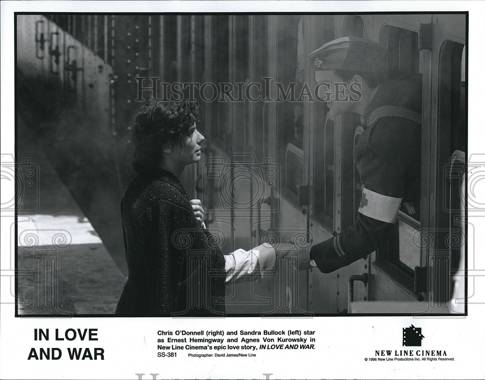 1997 Press Photo In Love and War Chris O&#39;Donnell Sandra Bullock- Historic Images