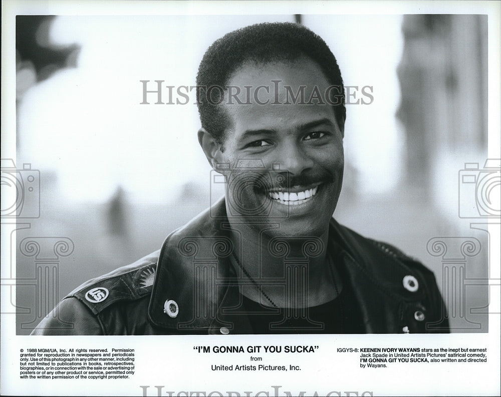 1988 Press Photo Actor Keenen ivory Wayans in &quot;I&#39;m Gonna Git You Sucka&quot;- Historic Images