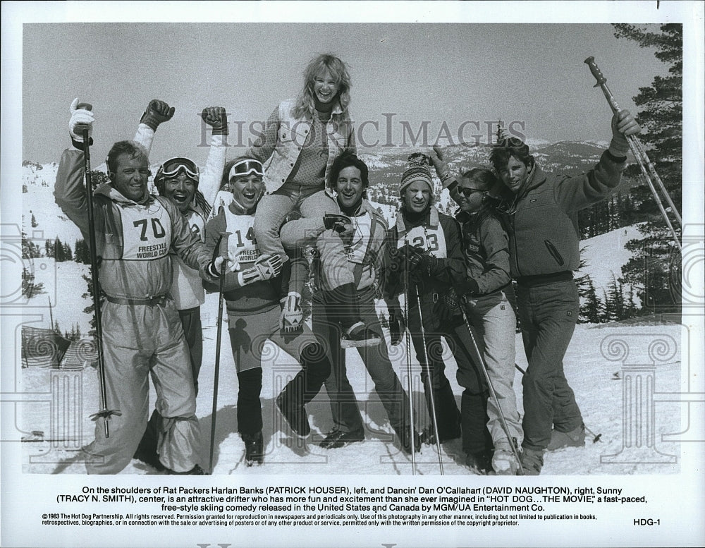 1983 Press Photo &quot;Hot Dog.. The Movie&quot; David Naughton, Tracy N. Smith,- Historic Images