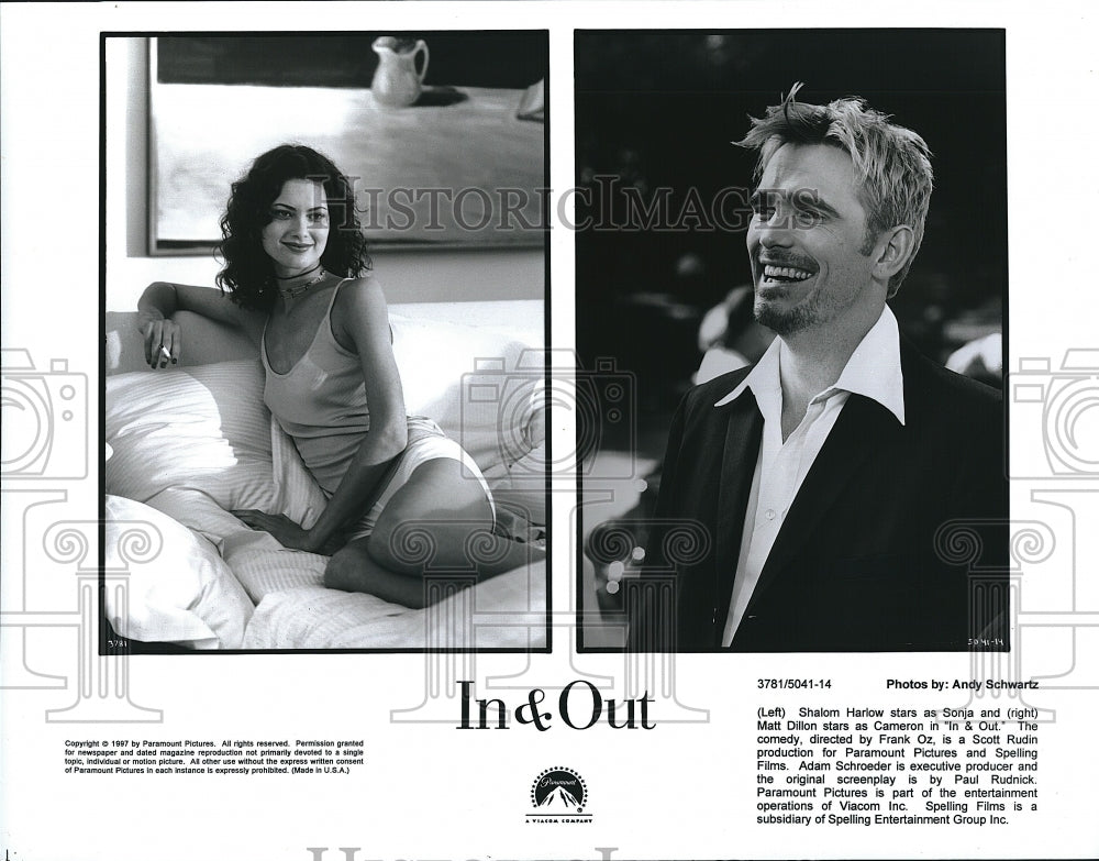 1997 Press Photo Actress Shalom Harlow &amp; Mat Dillon In &quot;In &amp; Out&quot; - Historic Images