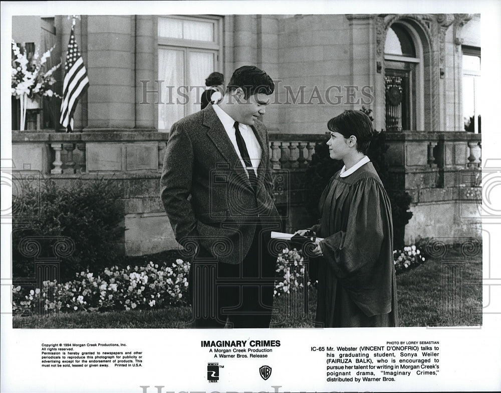 1994 Press Photo Vincent D'Onofrio Actor Fairuza Balk Actress Imaginary Crimes- Historic Images