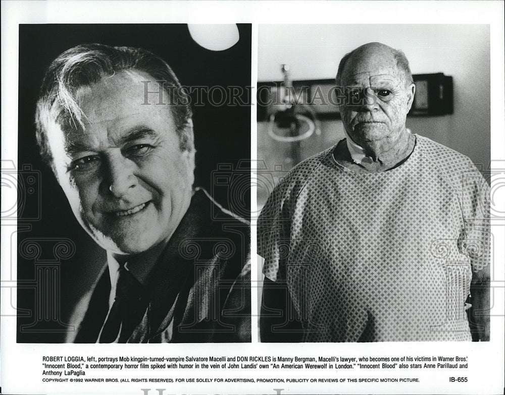 1992 Press Photo Robert Loggia Don Rickles Innocent Blood Movie- Historic Images