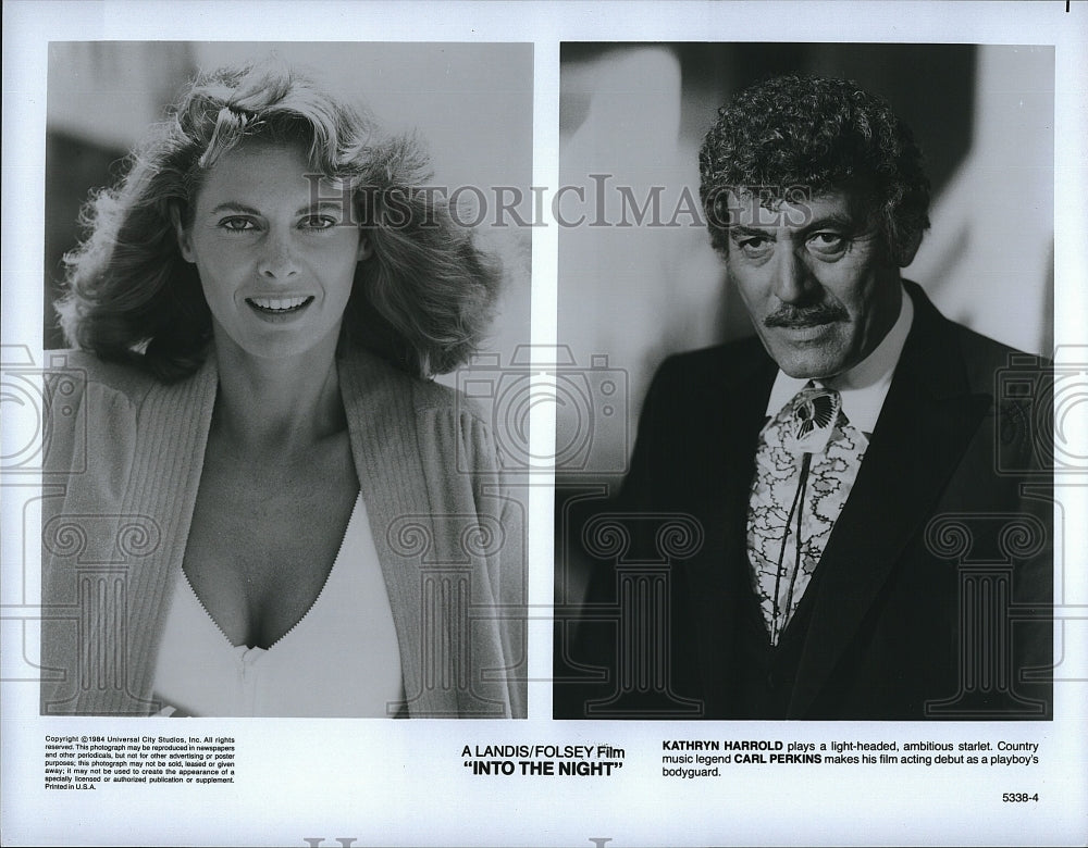 1984 Press Photo Kathryn Harrold &amp; Carl Perkins Star In &quot;Into The Night&quot;- Historic Images