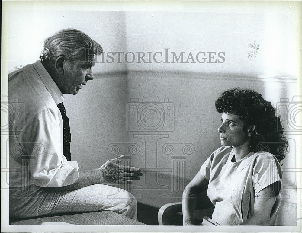 1986 Press Photo Matlock Andy Griffith Linda Purl Television Series Actors- Historic Images