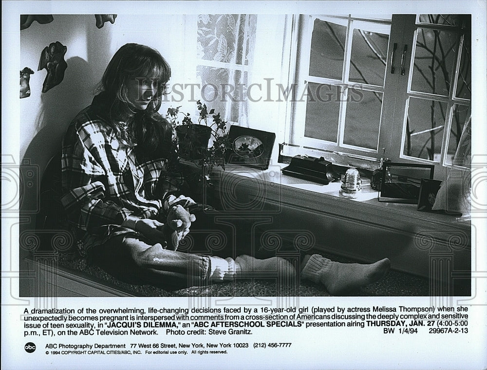 1994 Press Photo Melissa Thompson Stars In &quot;Jacqui&#39;s Dilemma&quot; - Historic Images