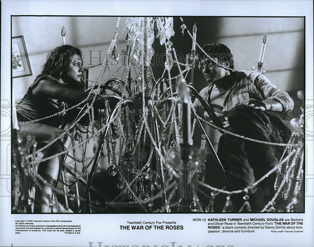 1989 Press Photo &quot;The War of the Roses&quot; Kathleen Turner &amp; Michael Douglas- Historic Images