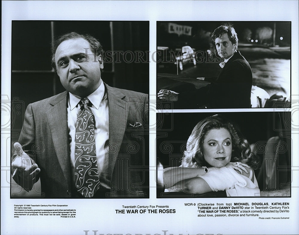 1989 Press Photo &quot;The War of the Roses&quot; Kathleen Turner &amp; Michael Douglas- Historic Images