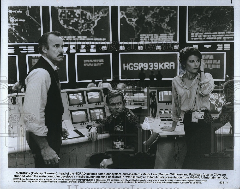 1983 Press Photo &quot;War Games&quot; Dabney Coleman,Duncan Wilmore, J Clay- Historic Images