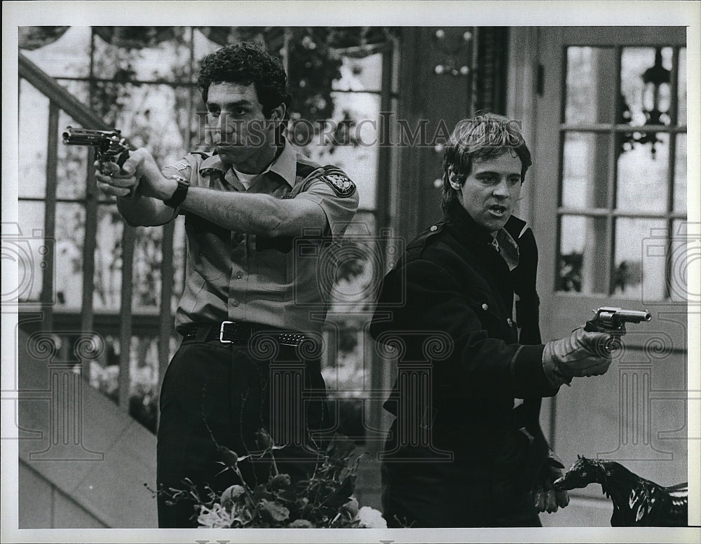 1987 Press Photo Actor Michael Richards &amp; Dana Carvey In &quot;Slickers&quot;- Historic Images