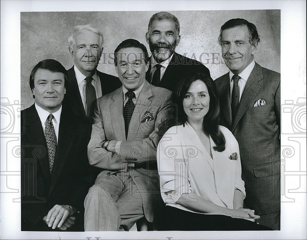 1989 Press Photo M. Wallace, M. Safer, H. Reasoner, E. Bradley, M. Vieira- Historic Images