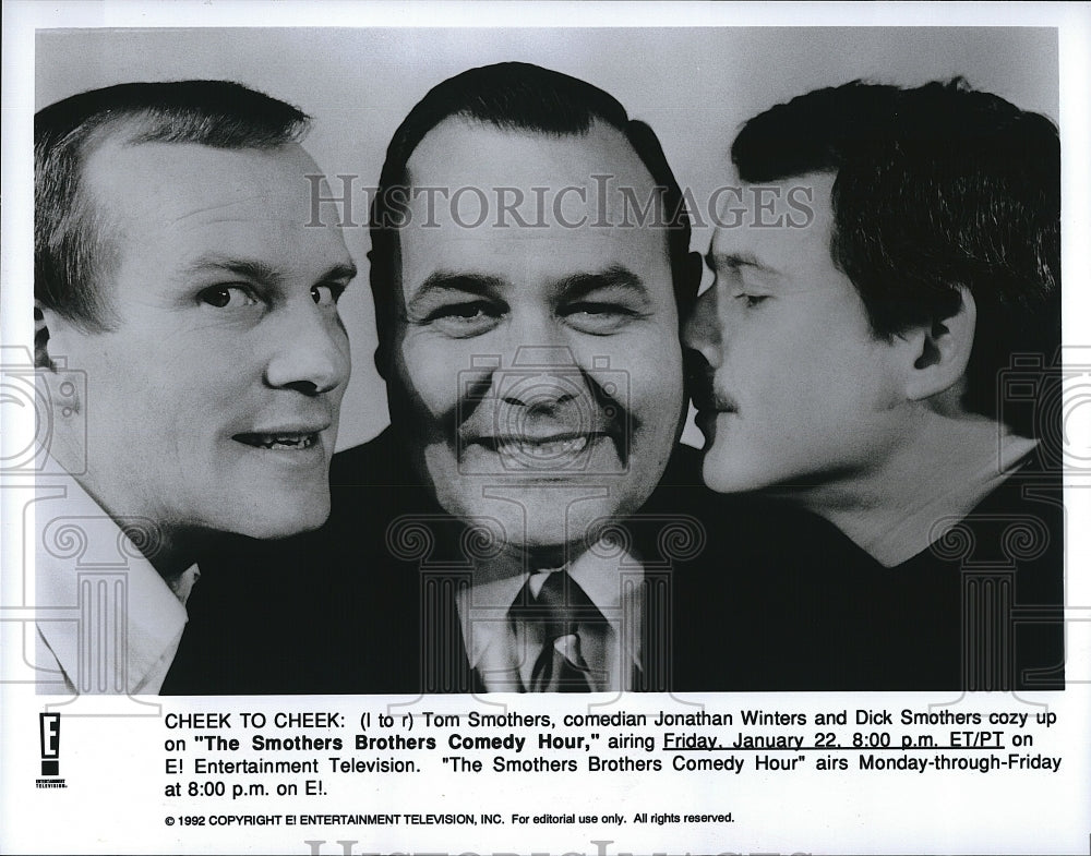 1992 Press Photo Tom Smothers, Johnathon Winters, Dick Smothers- Historic Images