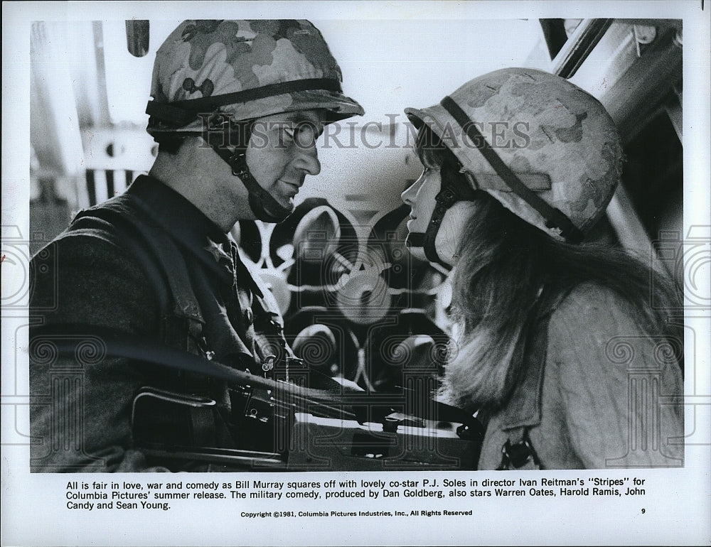 1981 Press Photo Stripes Film Actors Bill Murray PJ Soles Scene- Historic Images