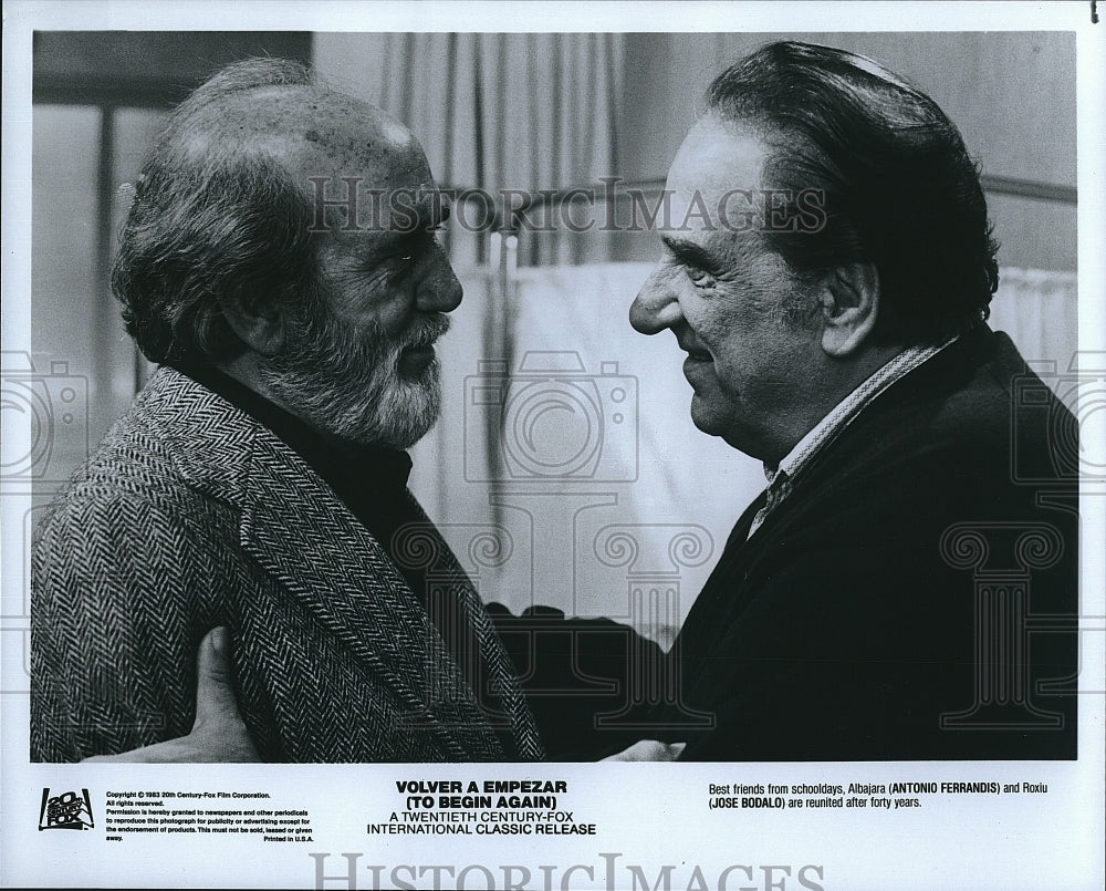 1983 Press Photo Actor Antonio Ferrandis, Jose Bodalo In Volver A Empezar- Historic Images