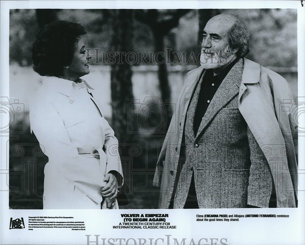 1983 Press Photo Actor Antonio Ferrandis, Encarna Paso In Volver A Empezar- Historic Images