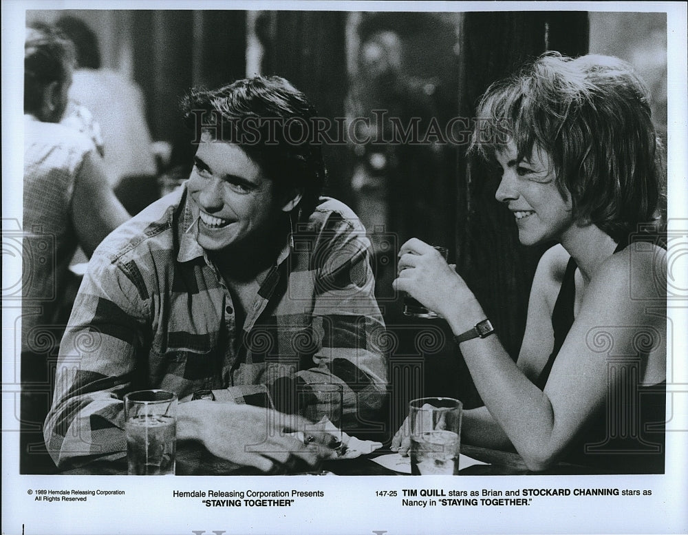 1989 Press Photo Actor Tim Quill &amp; Stockard Channing IN &quot;Staying Together&quot;- Historic Images