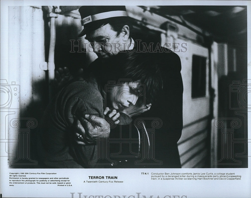 1980 Press Photo Actress Jamie Lee Curtis &amp; Hart Bochner In &quot;Terror Train&quot;- Historic Images