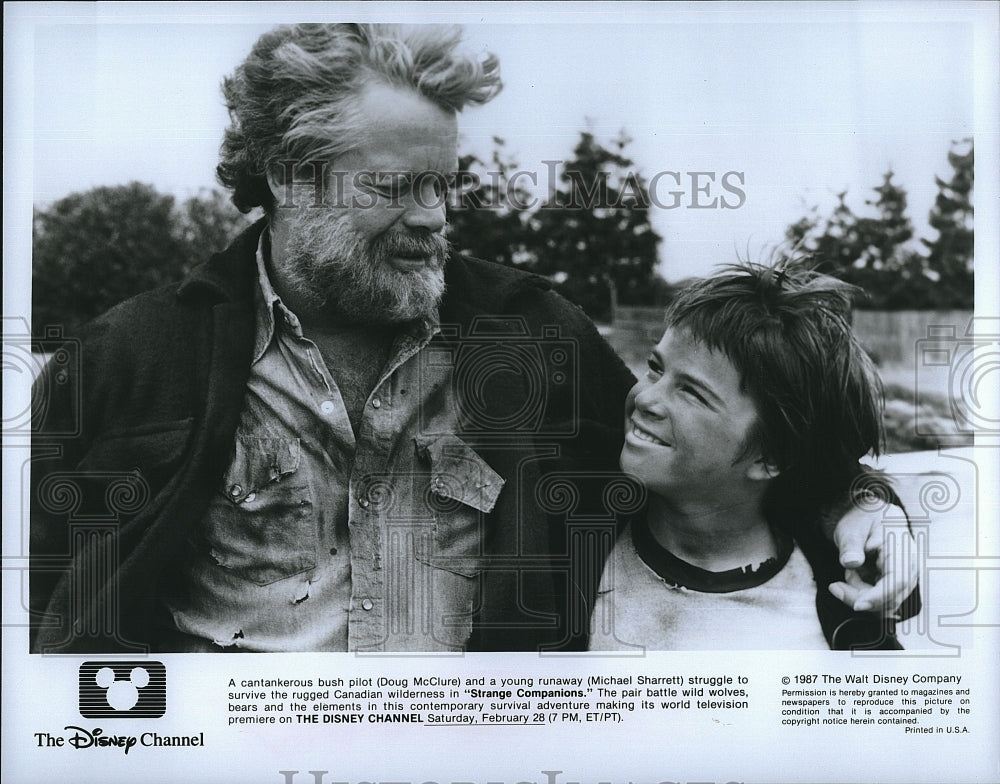 1987 Press Photo Strange Companions Film Actors Doug McClue Michael Sharrett- Historic Images