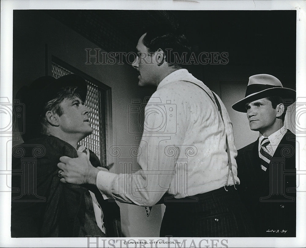 1977 Press Photo "The Sting" Charles Dierkop, Robert Redford, Robert Shaw- Historic Images