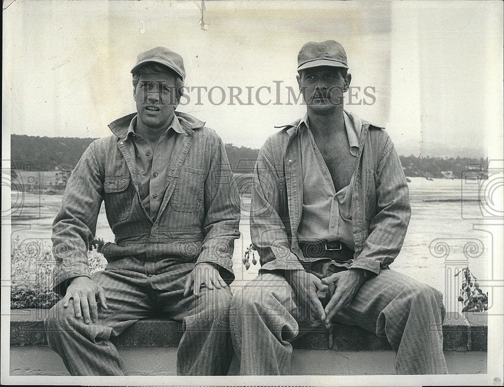 1985 Press Photo Actor Jameson Parker, Gerald McRaney In Simon And Simon- Historic Images