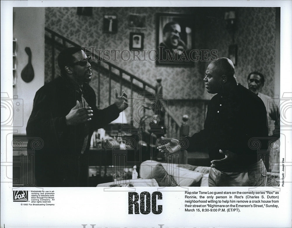 1992 Press Photo &quot;Roc&quot; Tone Loc, Charles S. Dutton- Historic Images