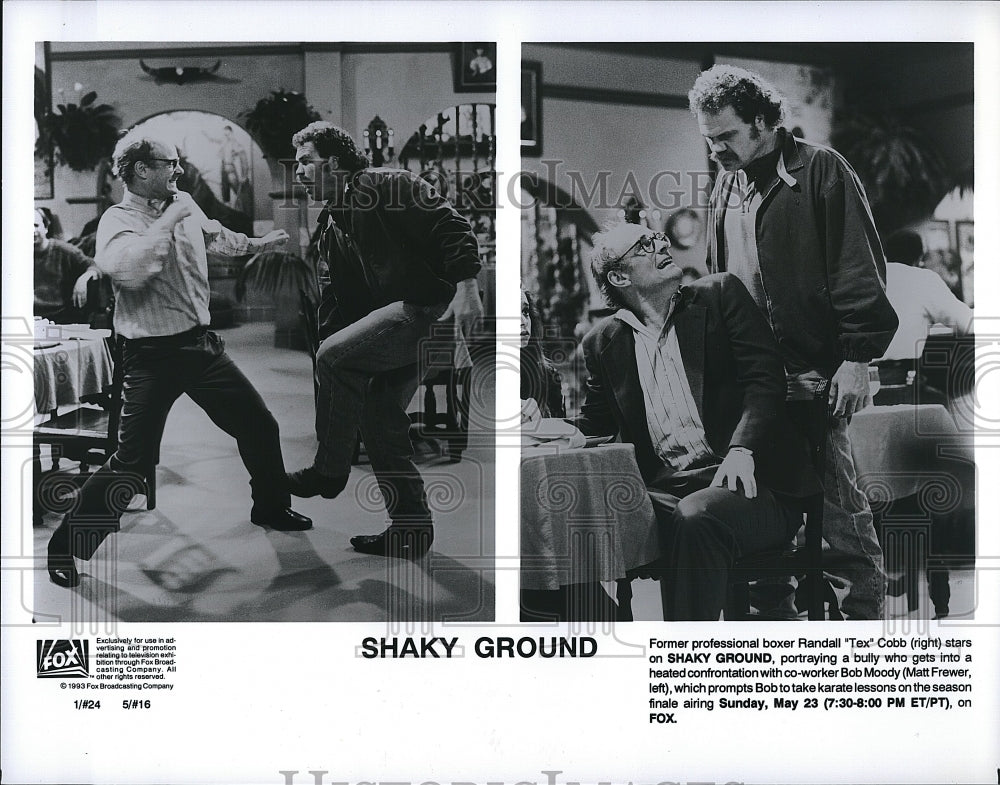 1993 Press Photo Actor Matt Frewer &amp; Randall Cobb In &quot;Shaky Ground&quot;- Historic Images