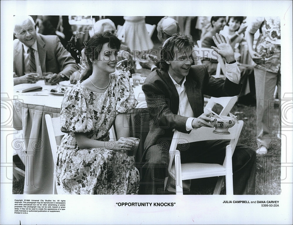 1990 Press Photo Julia Campbell Actress Dana Carvey Actor Opportunity Knocks - Historic Images