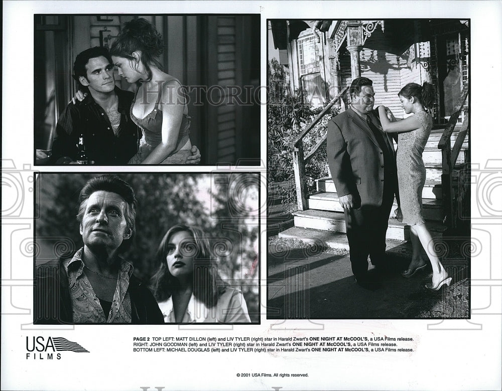 2001 Press Photo Matt Dillon Liv Tyler John Goodman Michael Douglas Actor - Historic Images