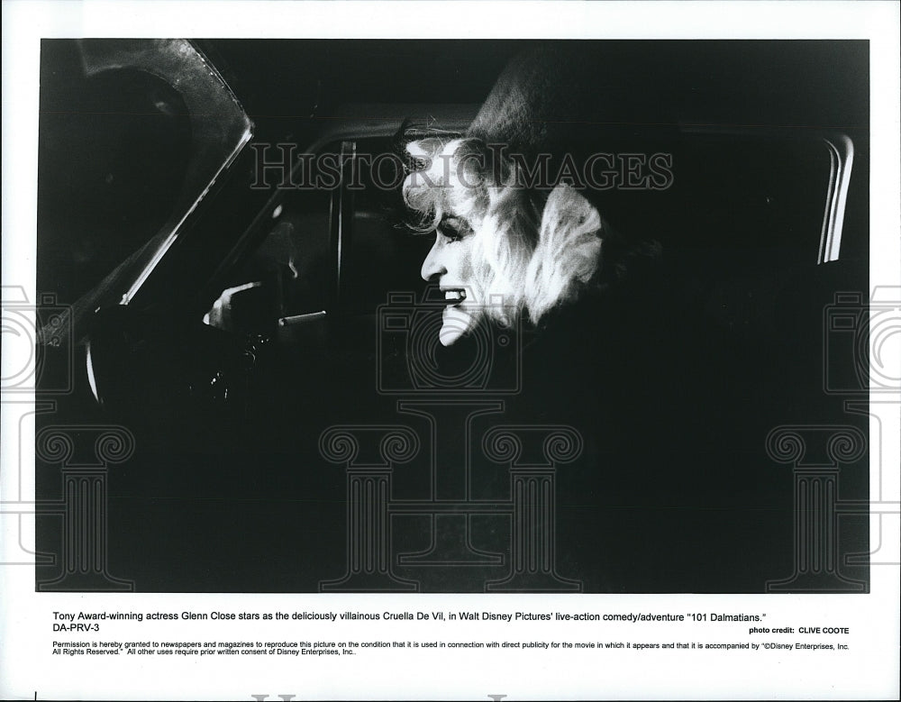 Press Photo Glenn Close American Actress 101 Dalmatians Comedy Movie Film - Historic Images