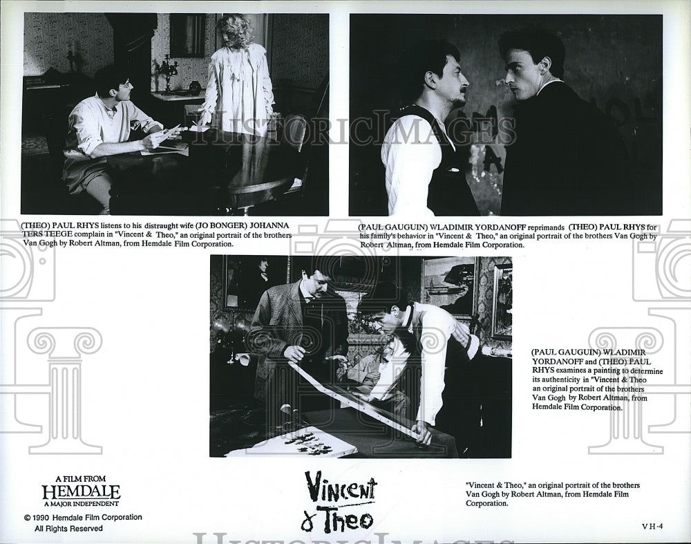 1990 Press Photo  &quot;Vincent &amp; Theo&quot; Paul Rhys ,Johanna Ters Teege,W Yordanoff- Historic Images