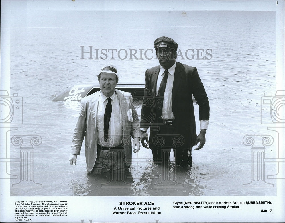 1983 Press Photo "Stroker Ace" Ned Beatty & Bubba Smith- Historic Images
