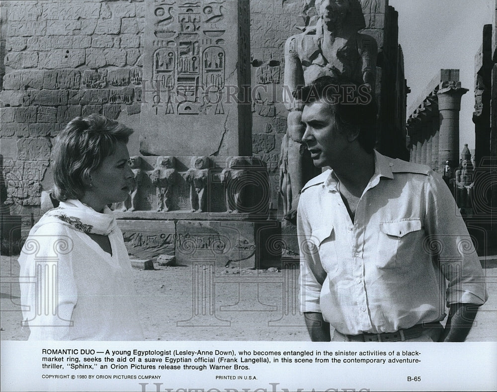 1980 Press Photo Lesley-Anne Down &amp; Frank Langella Star In &quot;Sphinx&quot;- Historic Images