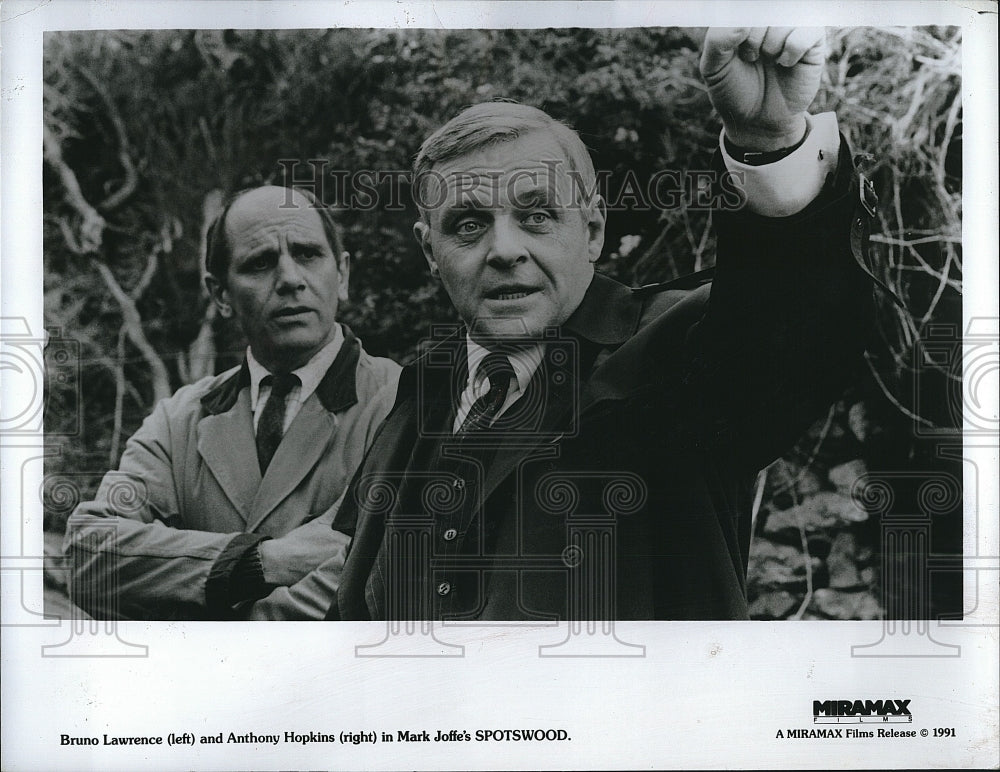 1991 Press Photo Bruno Lawrence and Anthony Hopkins in &quot;Spotswood&quot;- Historic Images