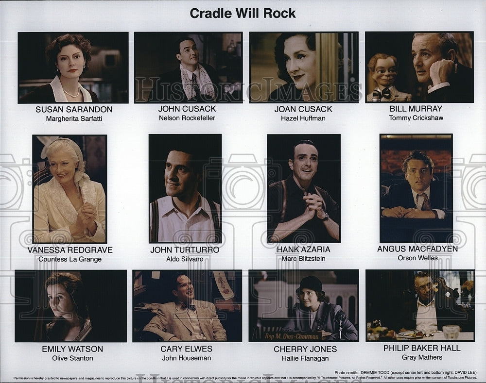 Press Photo Actor John Cusack &amp; Susan Sarandon In &quot;The Cradle Will Rock&quot; - Historic Images