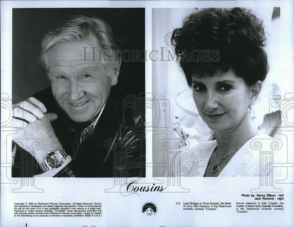 1989 Press Photo Lloyd Bridges and Ted Danson in &quot;Cousins&quot;- Historic Images