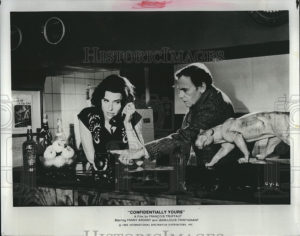 1983 Press Photo Fanny Ardant and Jean Trintignant in &quot;Confidentially Yours&quot;- Historic Images