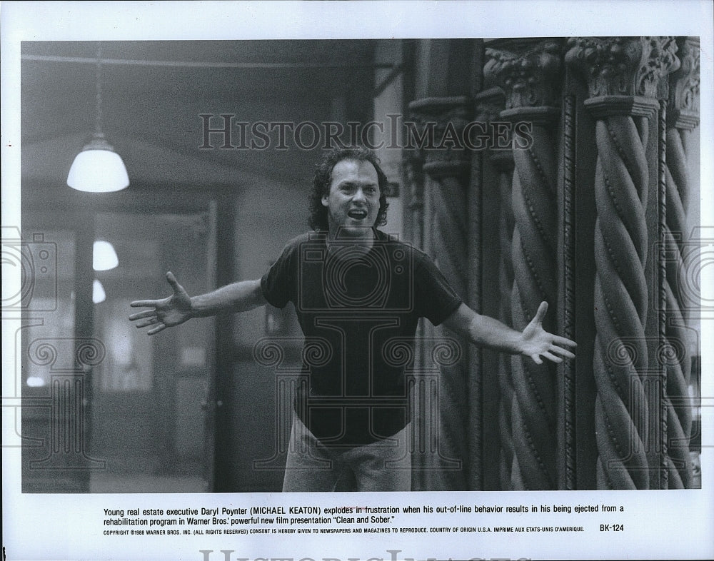 1988 Press Photo &quot;Clean and Sober&quot; starring Michael Keaton- Historic Images