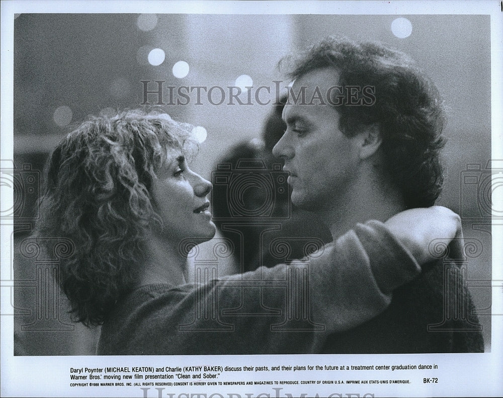 1988 Press Photo "Clean and Sober" starring Michael Keaton, Kathy Baker- Historic Images