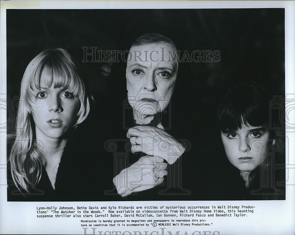 1980 Press Photo Lynn-Holly Johnson, Bette Davis &quot;The Watcher in the Woods&quot;- Historic Images