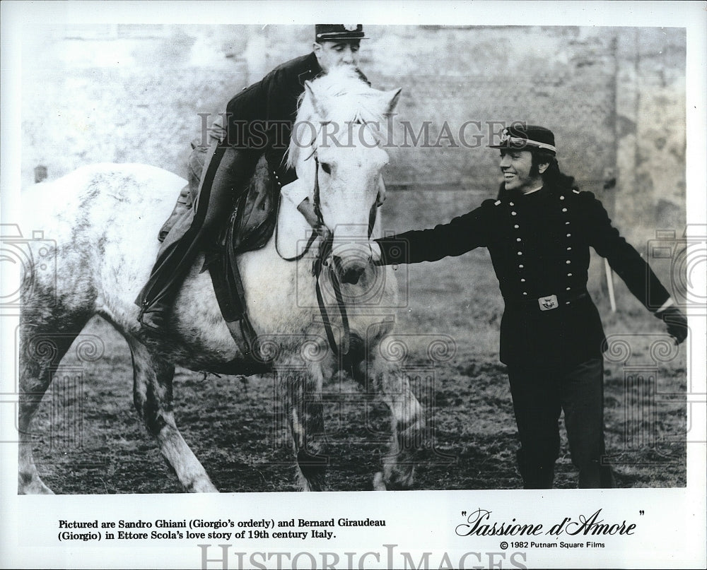 1982 Press Photo Sandro Ghiani Actor Bernard Giraudeau Passione D&#39;Amore Movie- Historic Images