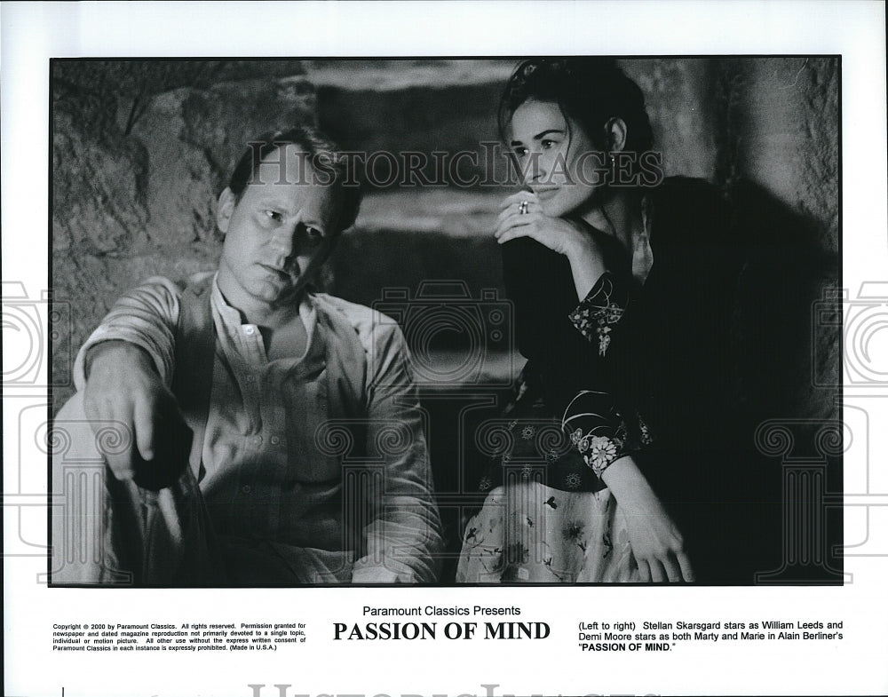 2000 Press Photo Stellan Skargard Actor Demi Moore Actress Passion Of Mind Movie- Historic Images