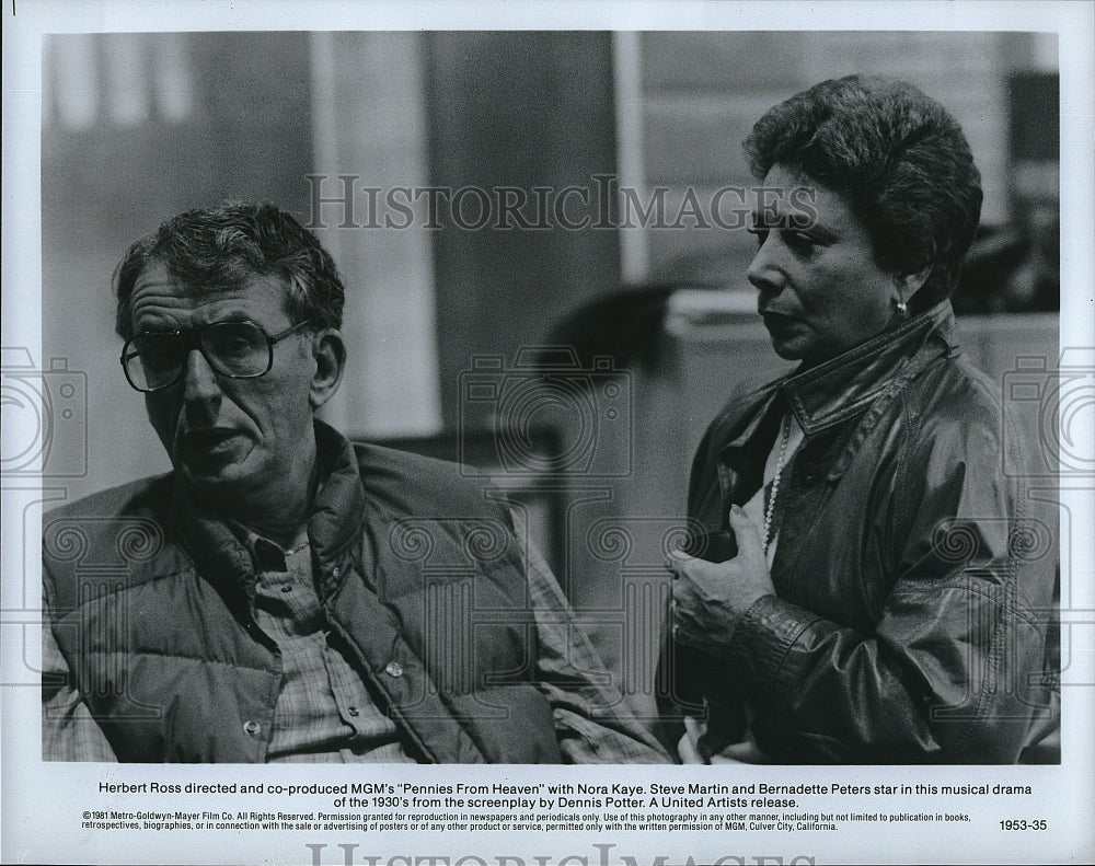 1981 Press Photo &quot;Pennies From Heaven&quot; director Herbert Ross &amp; Nora Kaye- Historic Images