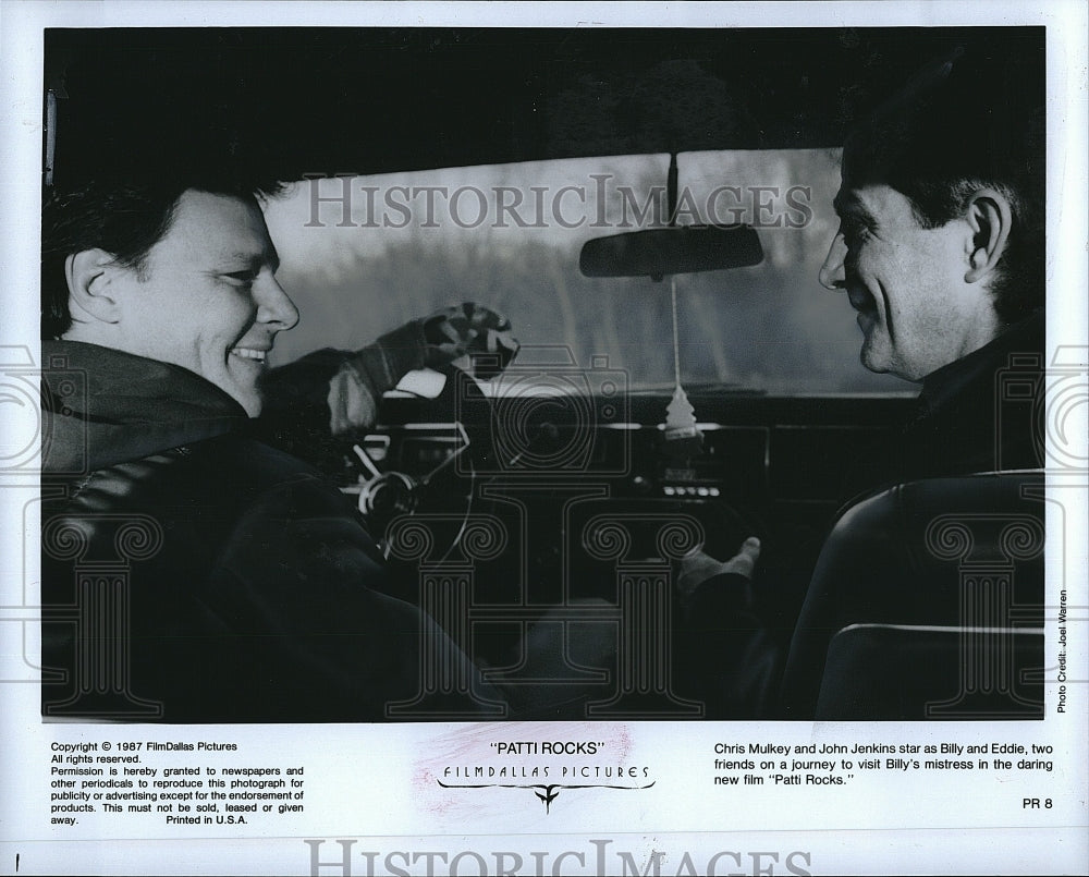 1987 Press Photo Chris Mulkey Actor John Jenkins Patti Rocks Movie Film- Historic Images