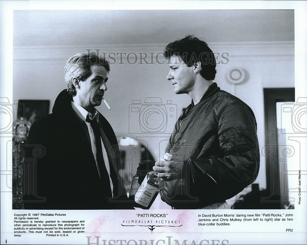 1987 Press Photo John Jenkins Actor Chris Mulkey Patti Rocks Movie Film- Historic Images