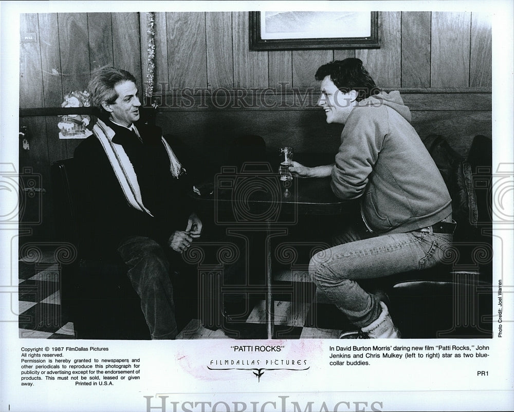 1987 Press Photo John Jenkins American Actor Chris Mulkey Patti Rocks Movie Film- Historic Images